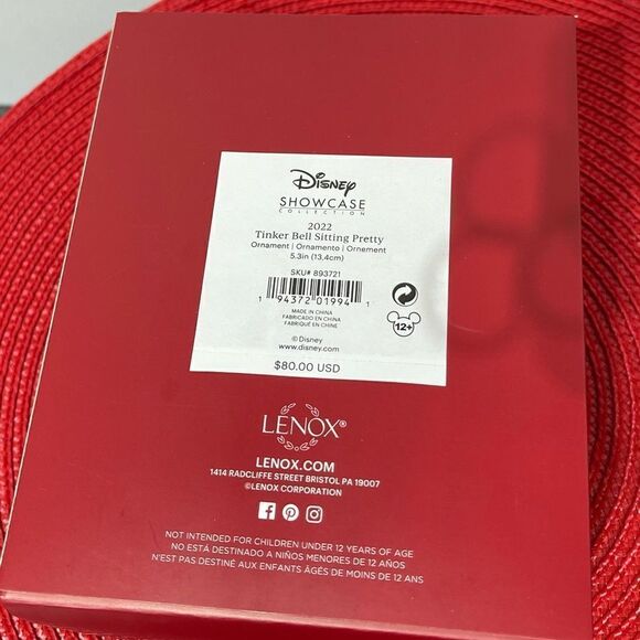Lenox Disney Tinker Bell Sitting Pretty Ornament NWT - Picture 6 of 6